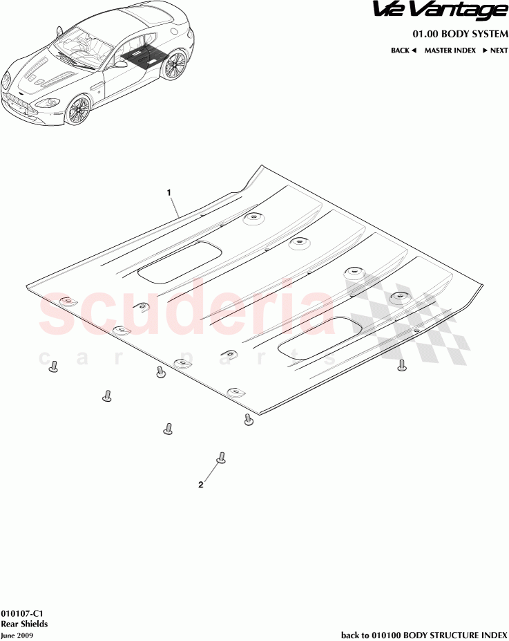 Rear Shields of Aston Martin Aston Martin V12 Vantage (upto 2016)