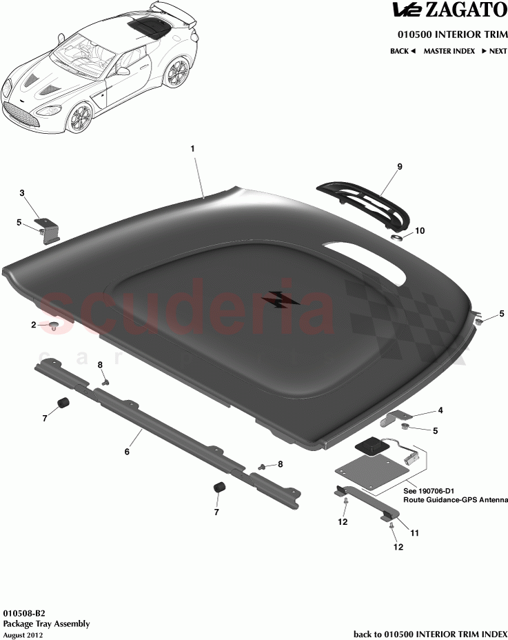 Package Tray Assembly of Aston Martin Aston Martin V12 Zagato