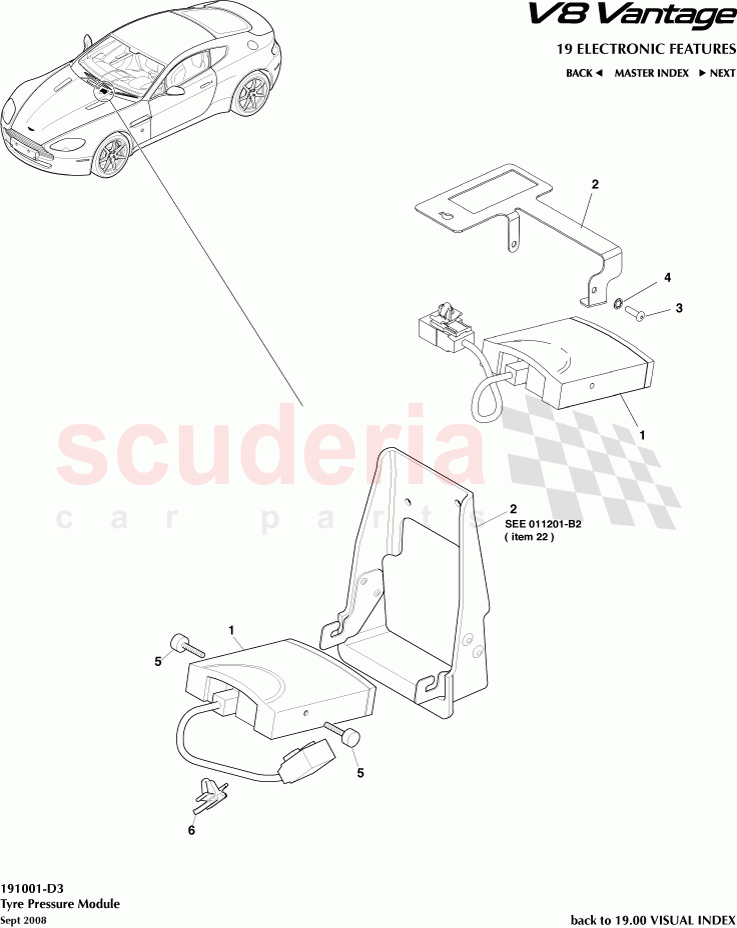 Tyre Pressure Module of Aston Martin Aston Martin V8 Vantage (upto 2016)