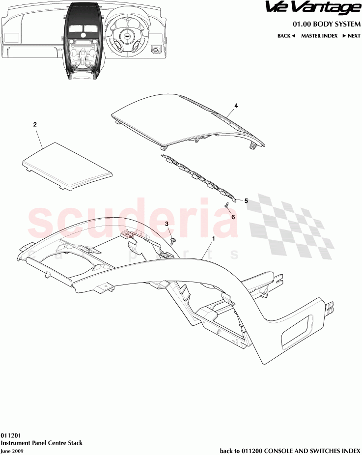 Instrument Panel Centre Stack of Aston Martin Aston Martin V12 Vantage (upto 2016)