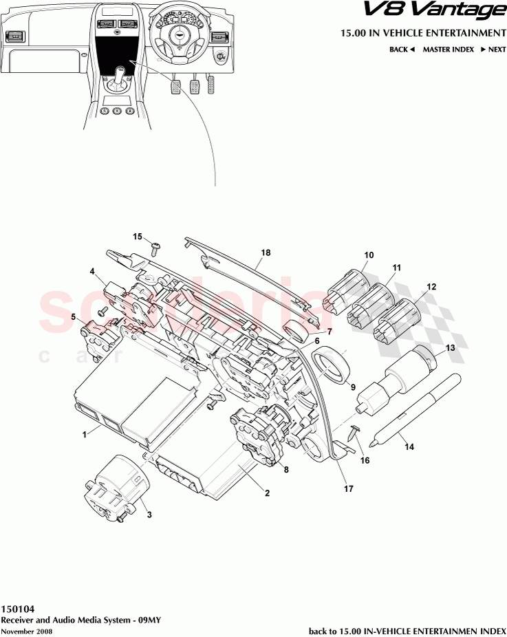 Receiver and Audio Media System (2009) of Aston Martin Aston Martin V8 Vantage (upto 2016)