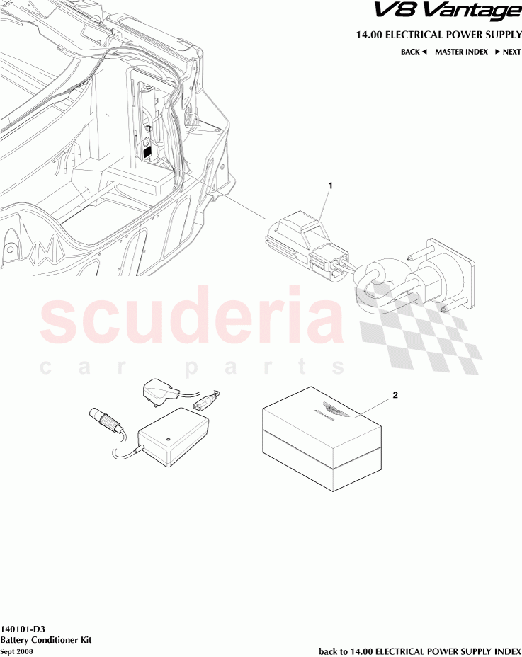 Battery Conditioner Kit of Aston Martin Aston Martin V8 Vantage (upto 2016)