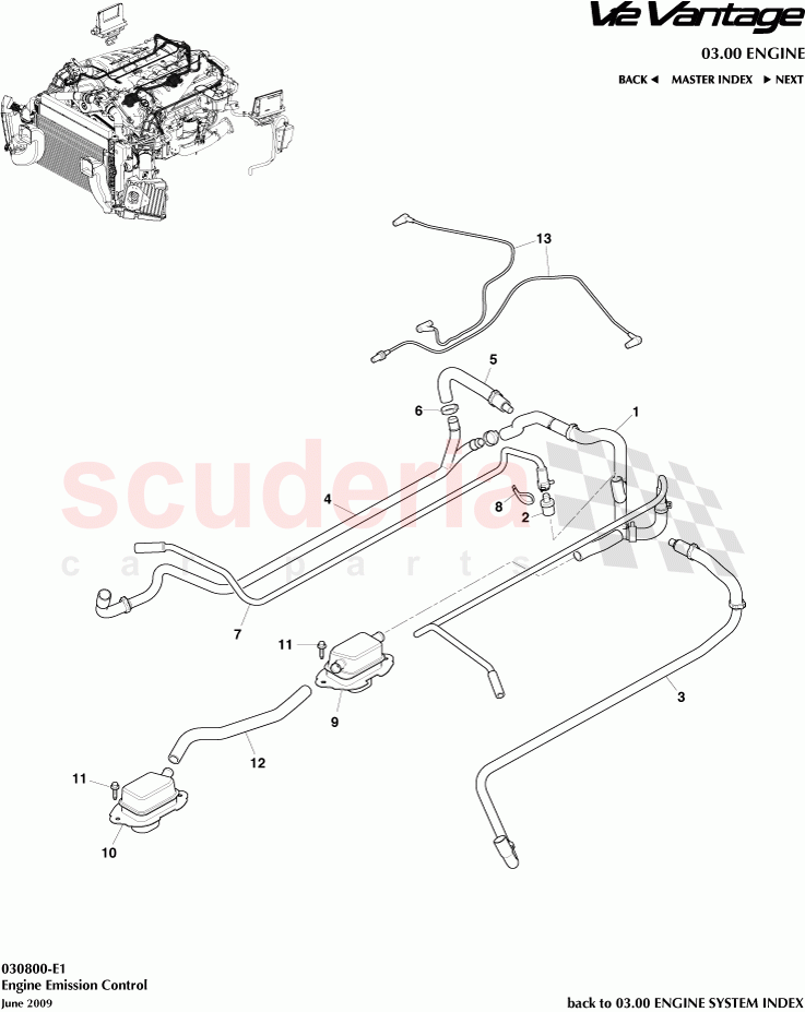 Engine Emission Control of Aston Martin Aston Martin V12 Vantage (upto 2016)