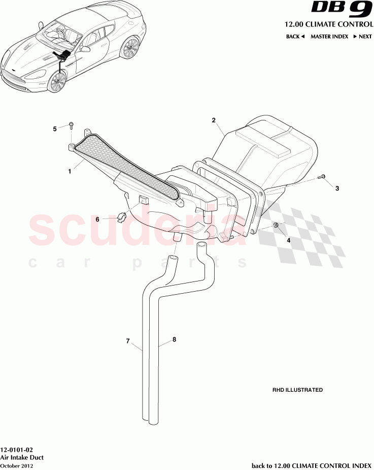 Air Intake Duct of Aston Martin Aston Martin DB9 (2013-2016)