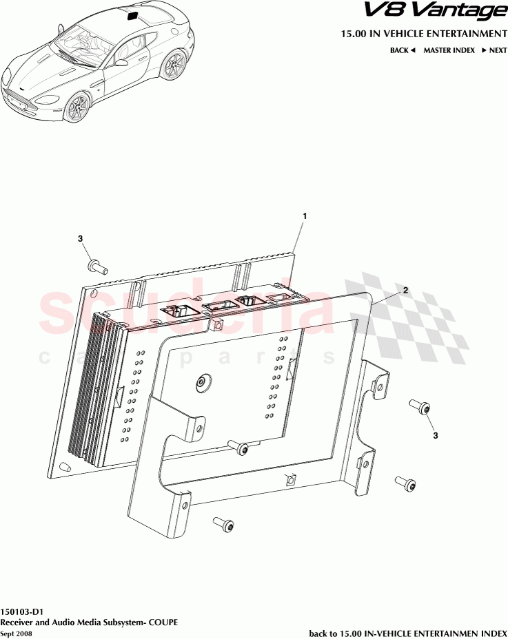Receiver and Audio Media Subsystem (Coupe) of Aston Martin Aston Martin V8 Vantage (upto 2016)