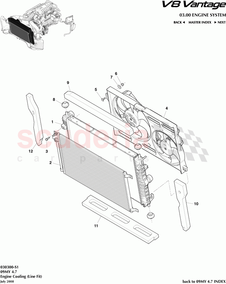 Engine Cooling (Line Fit) of Aston Martin Aston Martin V8 Vantage (upto 2016)