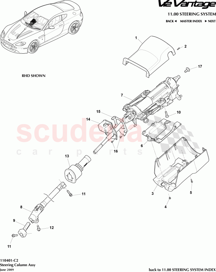 Steering Column Assembly of Aston Martin Aston Martin V12 Vantage (upto 2016)