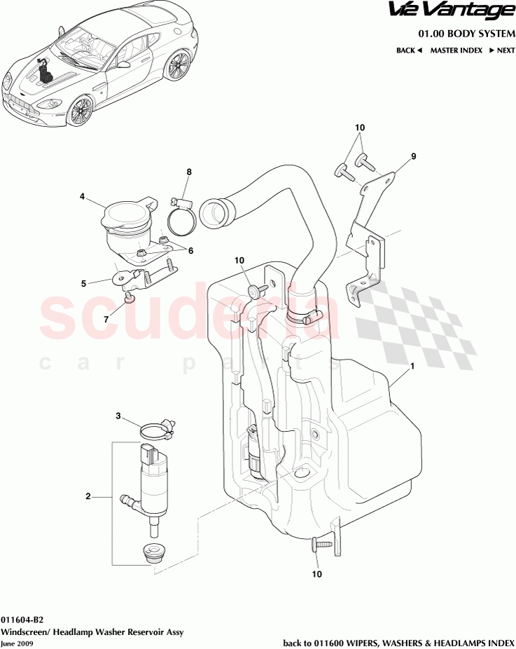Windscreen / Headlamp Washer Reservoir Assembly of Aston Martin Aston Martin V12 Vantage (upto 2016)