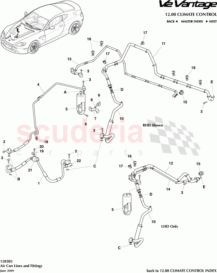Air Con Lines and Fittings of Aston Martin Aston Martin V12 Vantage (upto 2016)
