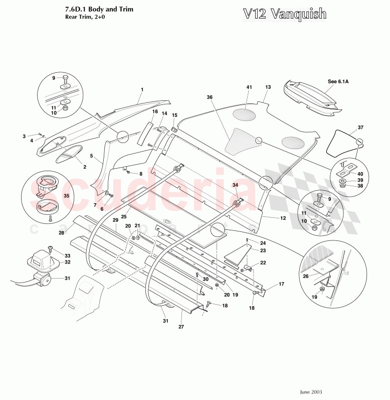 Rear Trim (2 seater) of Aston Martin Aston Martin Vanquish (2001-2007)
