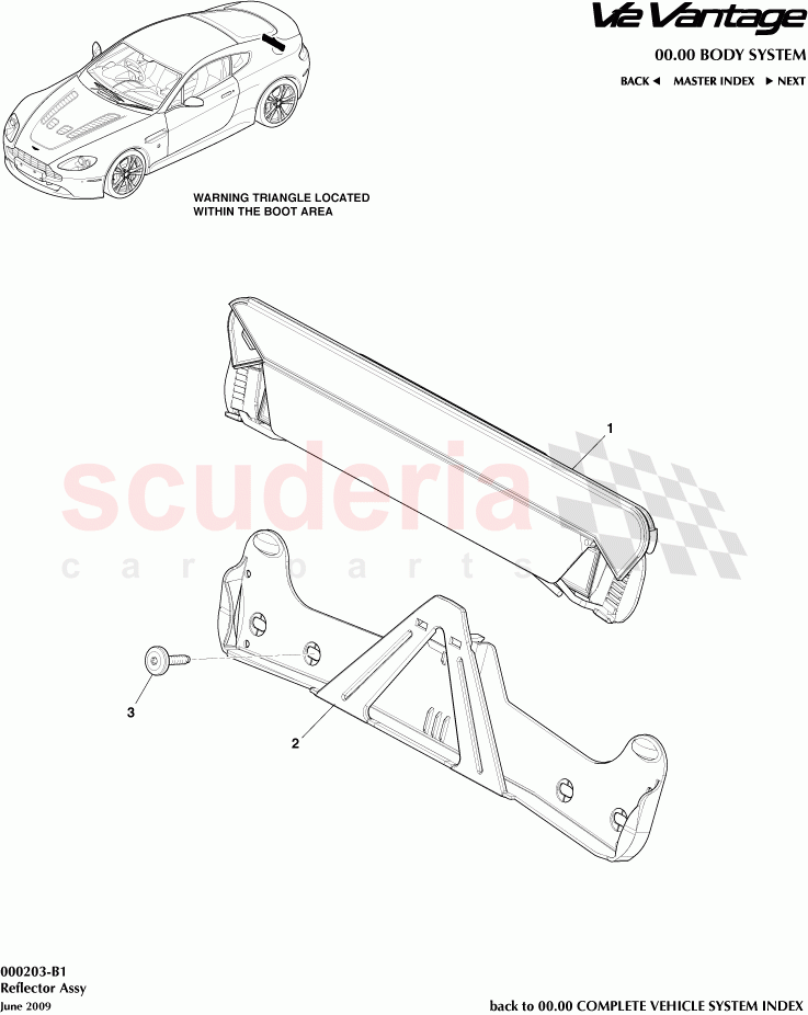 Reflector Assembly of Aston Martin Aston Martin V12 Vantage (upto 2016)