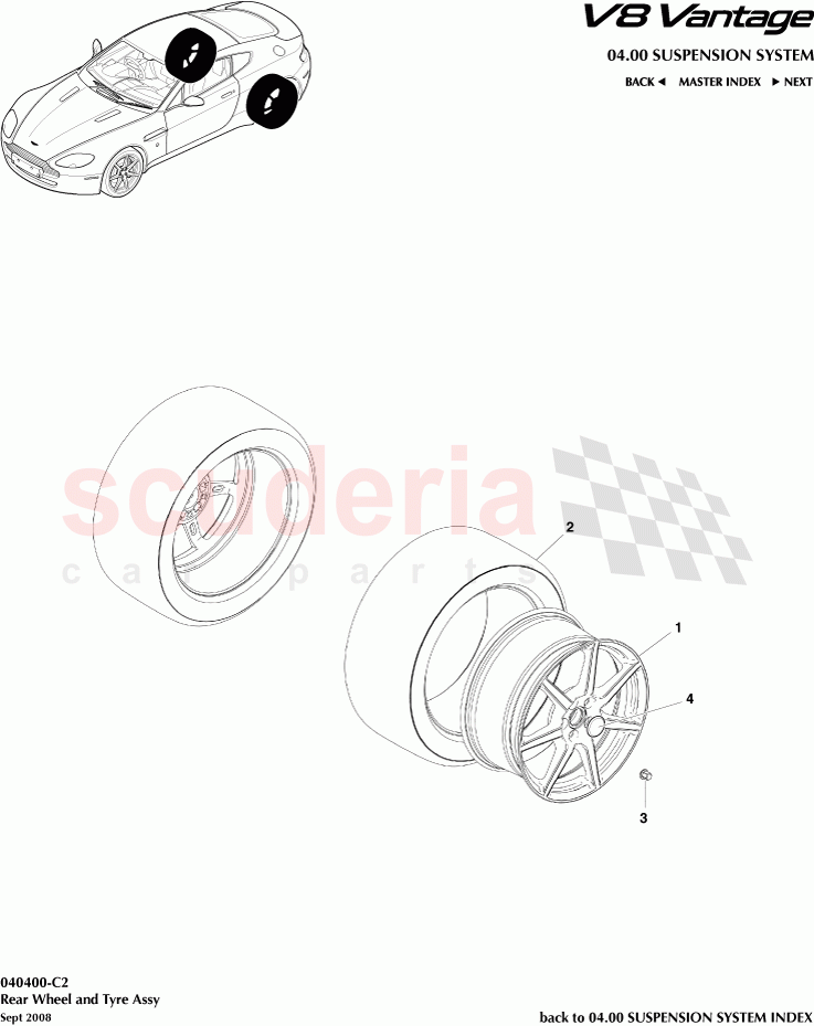 Rear Wheel and Tyre Assembly of Aston Martin Aston Martin V8 Vantage (upto 2016)