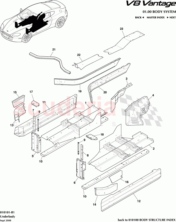 Underbody of Aston Martin Aston Martin V8 Vantage (upto 2016)
