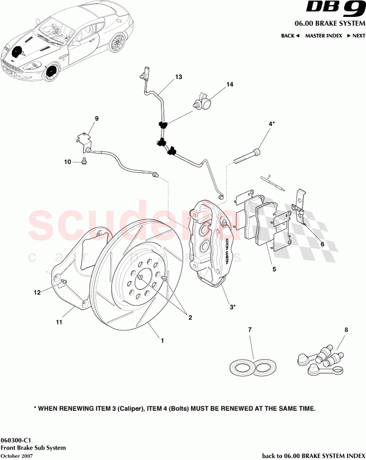 Front Brake Sub System of Aston Martin Aston Martin DB9 (2004-2012)