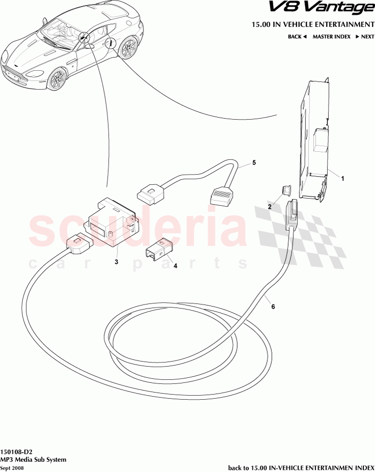 MP3 Media Sub System of Aston Martin Aston Martin V8 Vantage (upto 2016)