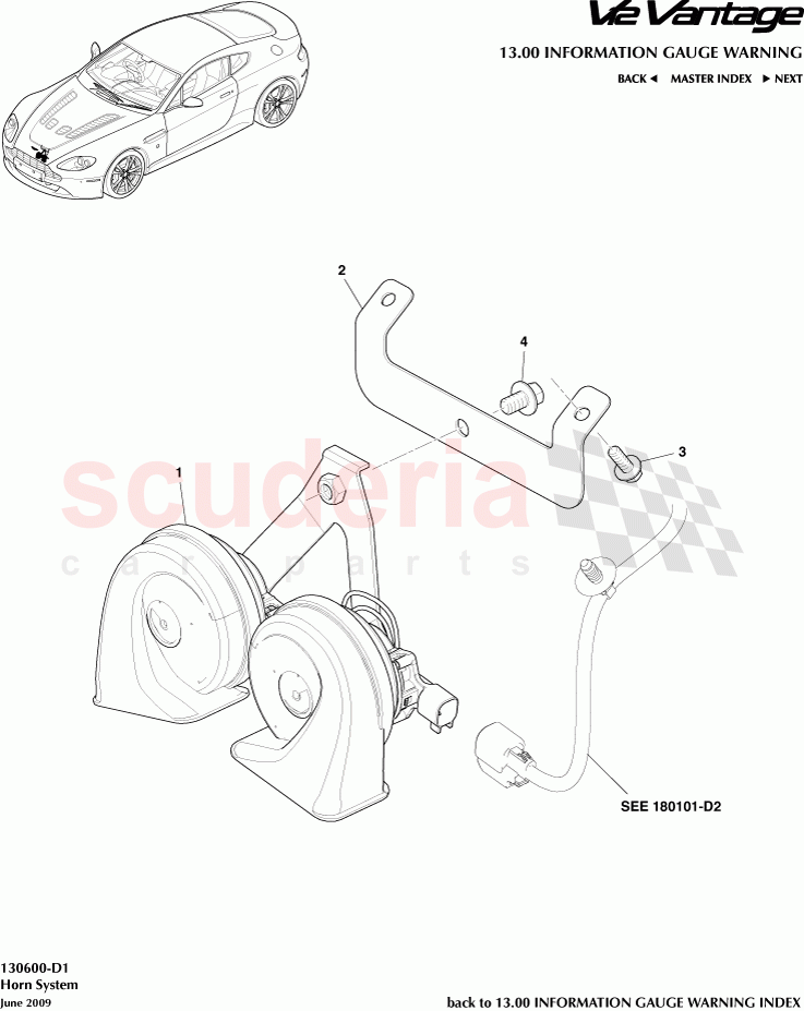 Horn System of Aston Martin Aston Martin V12 Vantage (upto 2016)