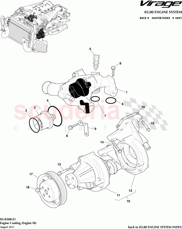 Engine Cooling (Engine fit) of Aston Martin Aston Martin Virage
