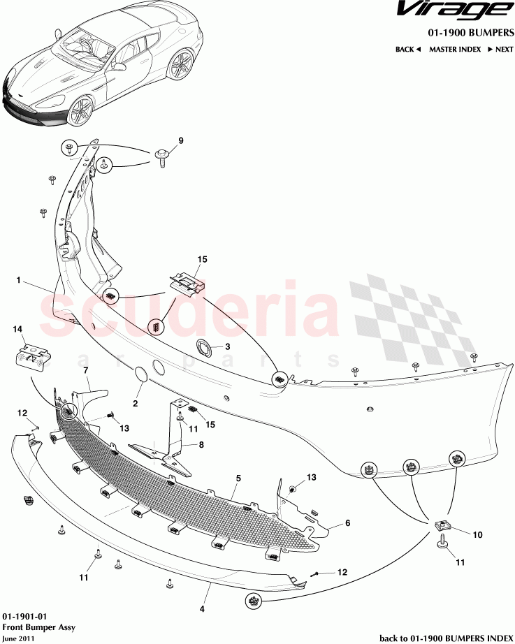 Front Bumper Assembly of Aston Martin Aston Martin Virage