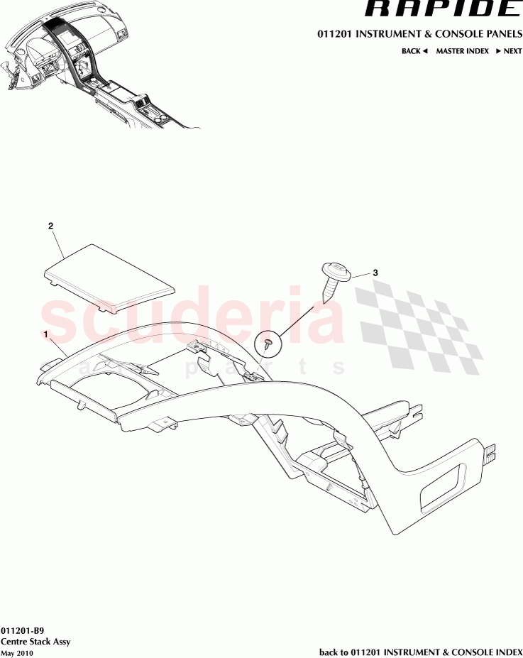 Centre Stack Assembly of Aston Martin Aston Martin Rapide