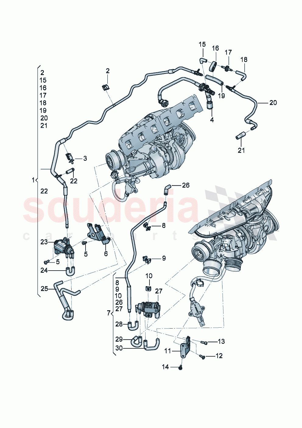 vacuum hoses Solenoid valve (For turbocharger) of Bentley Bentley New Continental Convertible (2019-2024)