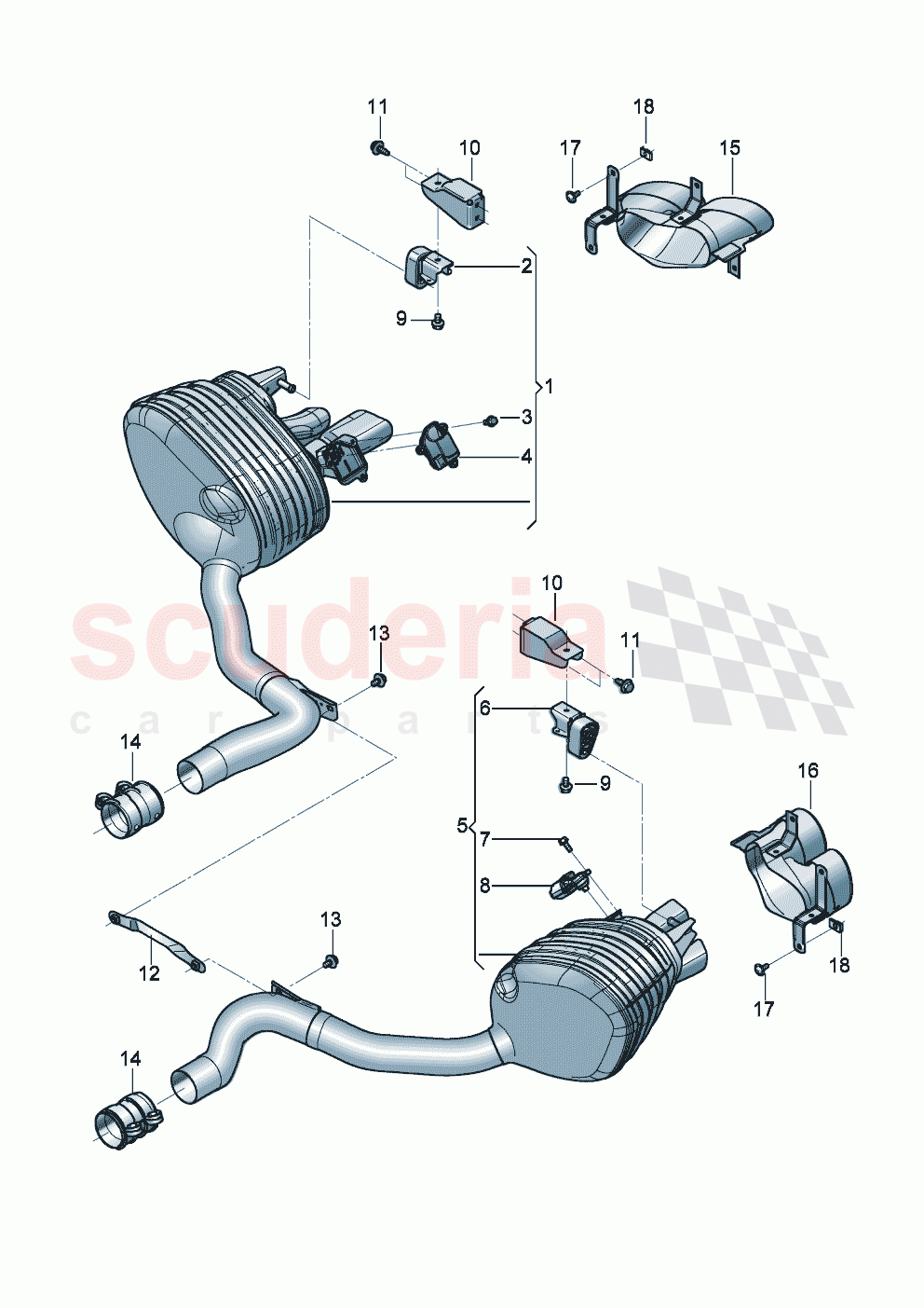 Rear silencer with exhaust flap Trim for exhaust tail pipe D >> - MJ 2022 of Bentley Bentley New Continental Convertible (2019-2024)