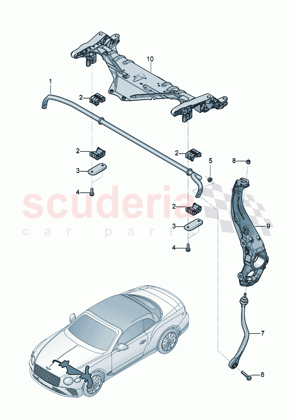 Anti-roll bar of Bentley Bentley New Continental Convertible (2019-2024)