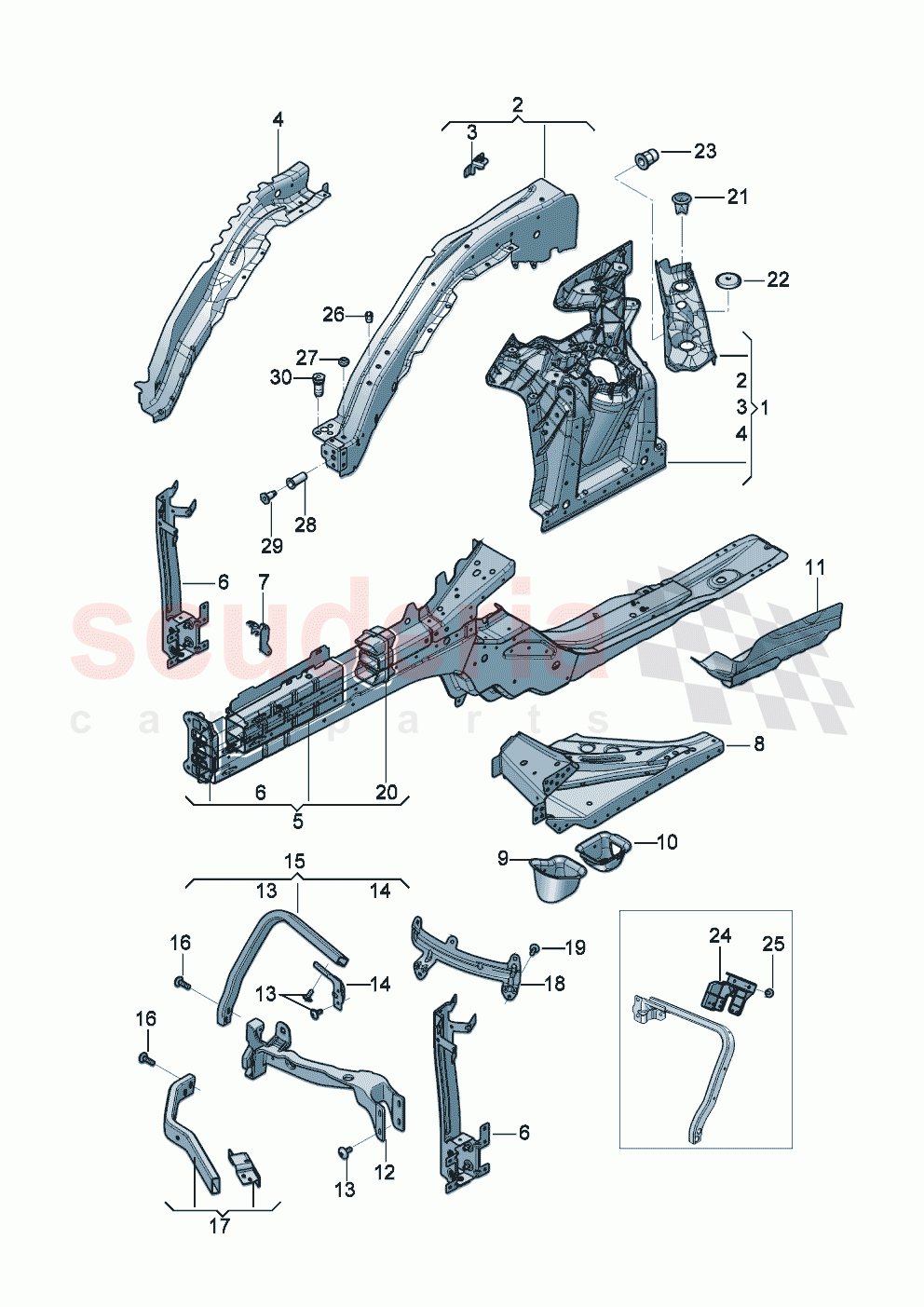 Body repair Front end section of Bentley Bentley New Continental Convertible (2019-2024)
