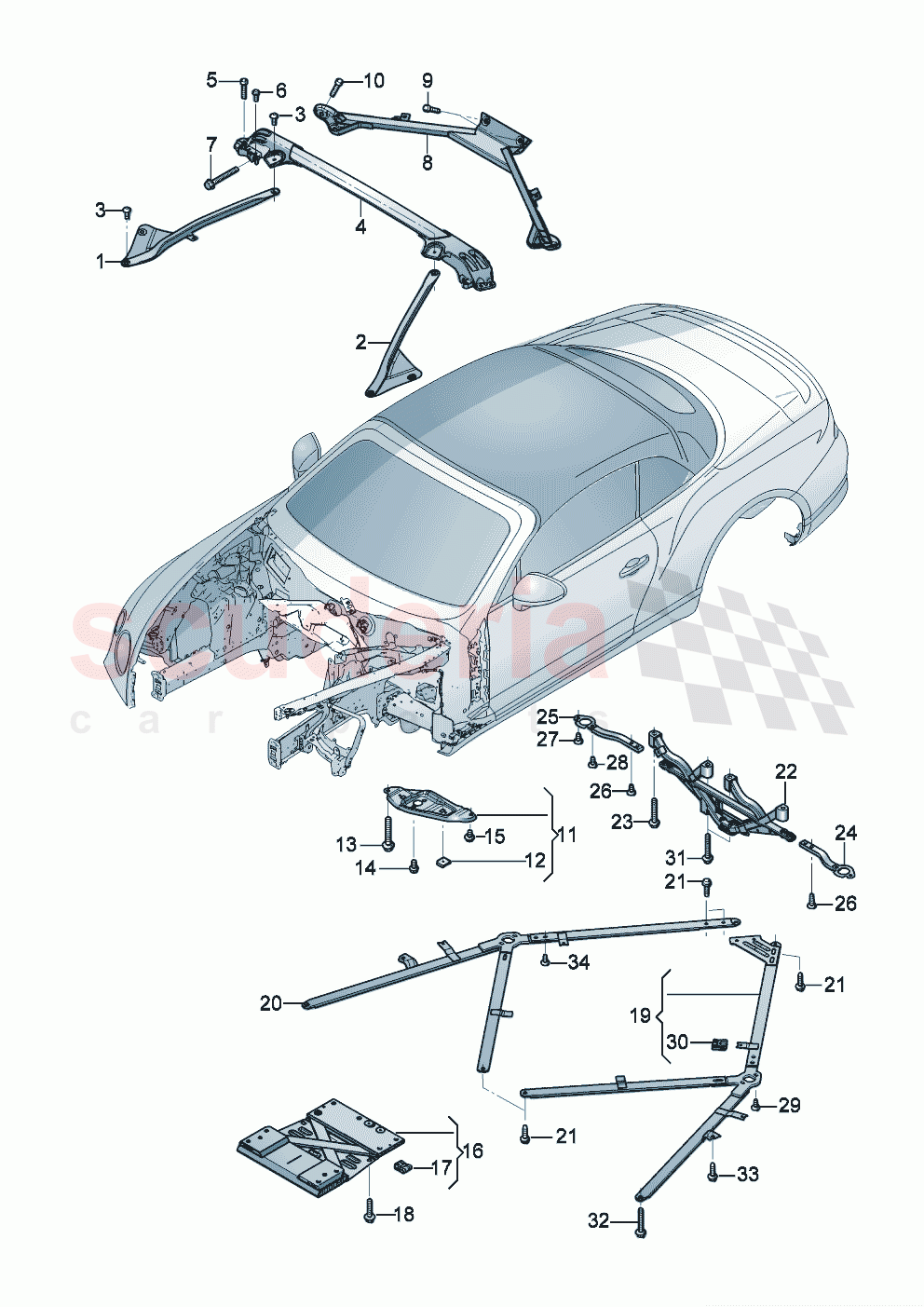 Vehicle supports of Bentley Bentley New Continental Convertible (2019-2024)