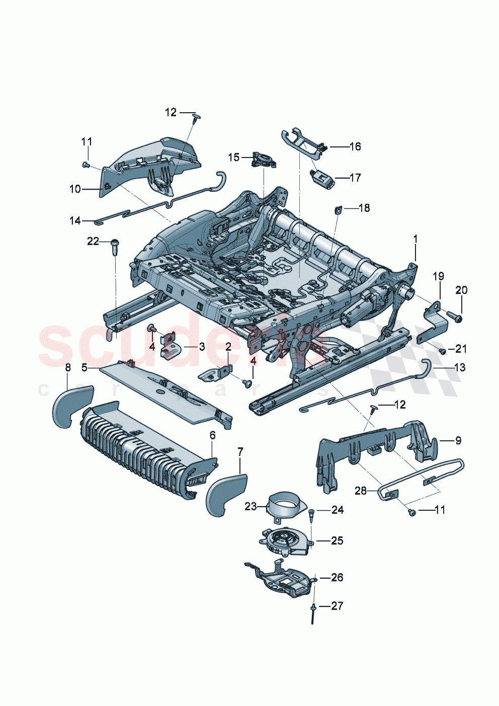 Seat frame (electrically adjustable) of Bentley Bentley New Continental Convertible (2019-2024)