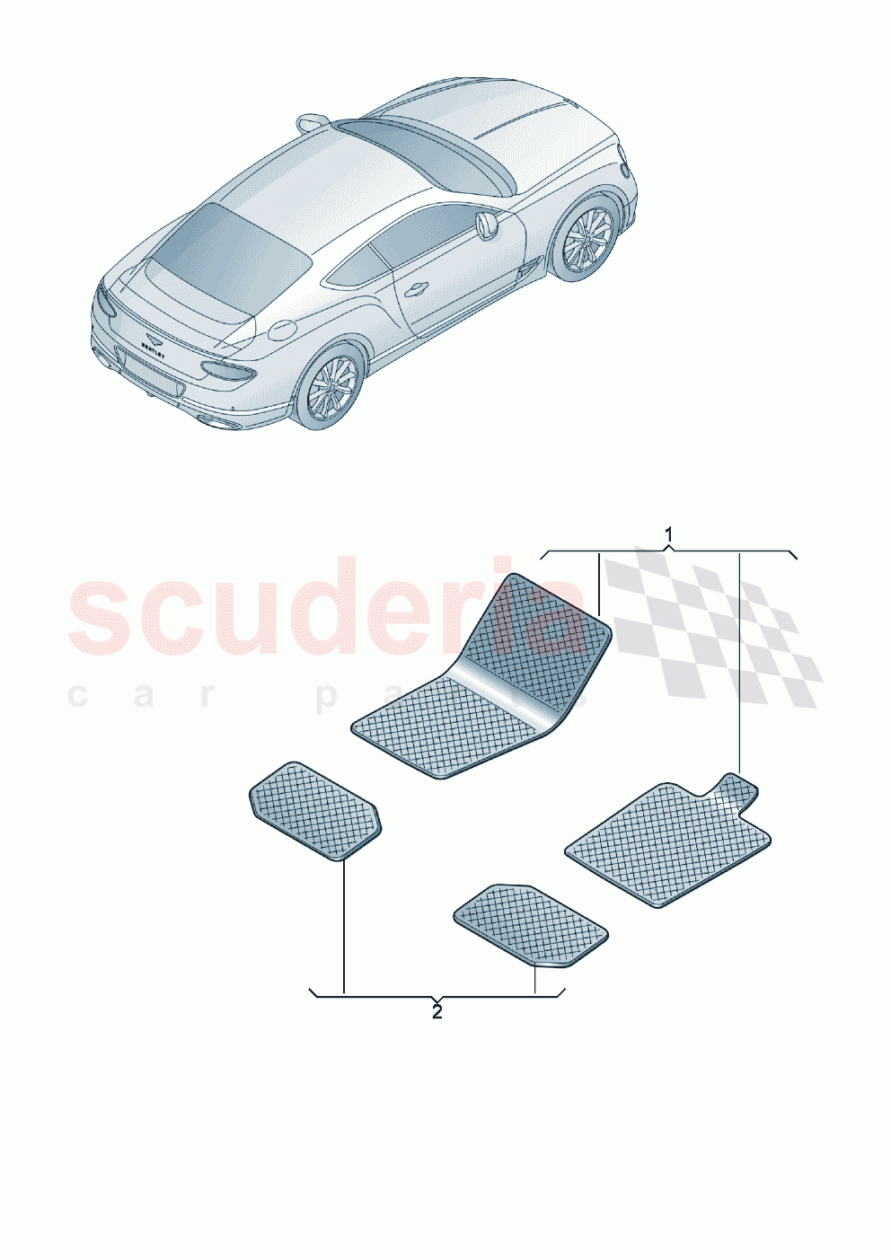Genuine accessories floor covering of Bentley Bentley New Continental GT (2019-2024)