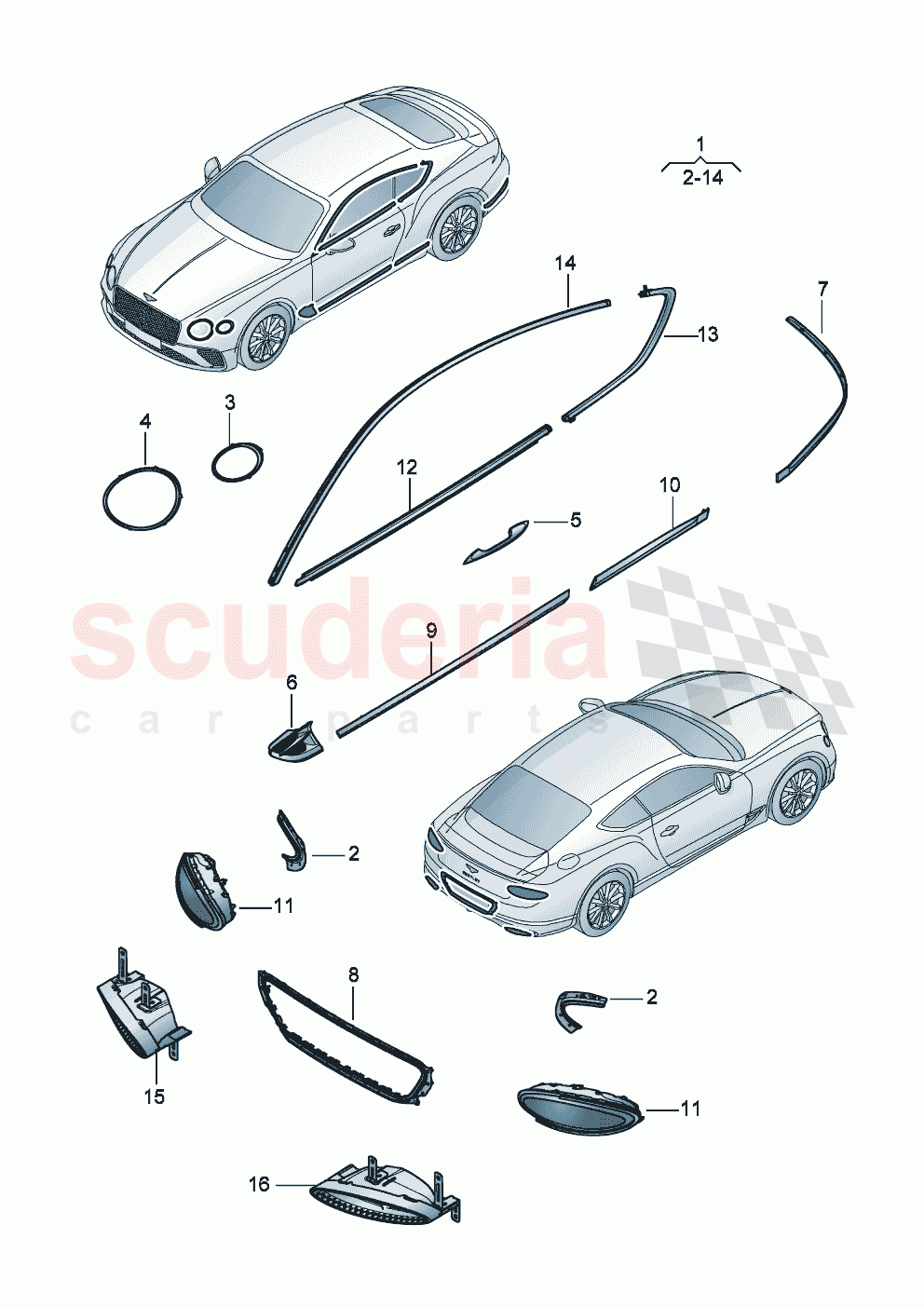 Genuine accessories Styling Package 'Blackline' of Bentley Bentley New Continental GT (2019-2024)
