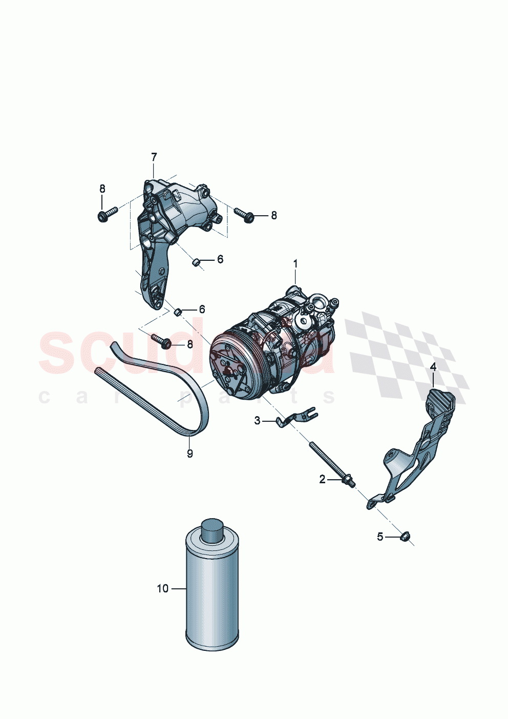 A/C compressor Bracket for A/C compressor of Bentley Bentley New Continental GT (2019-2024)