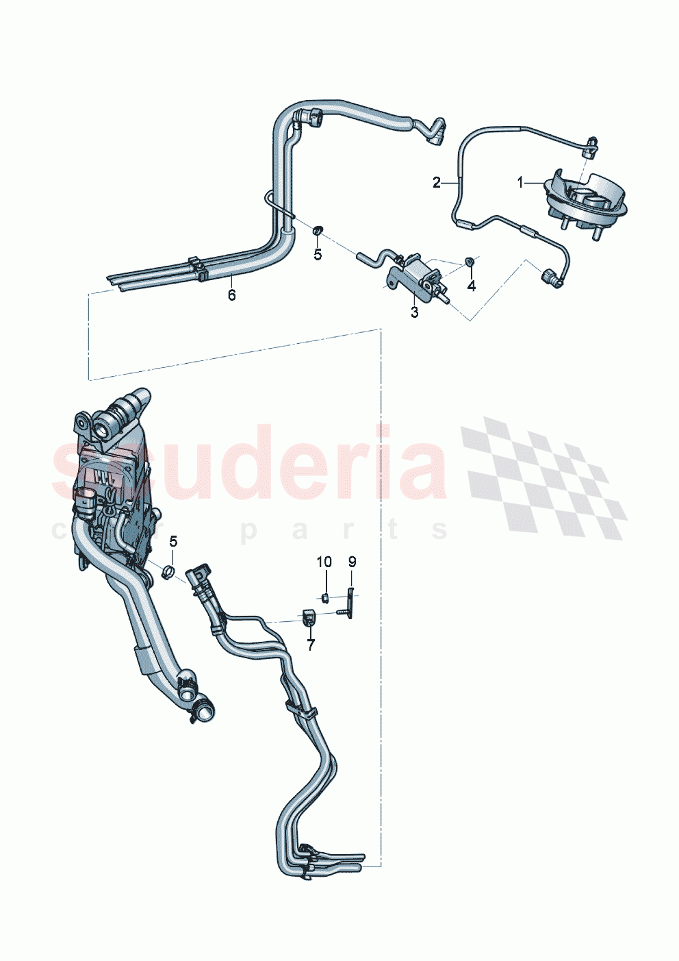 Fuel line for vehicles with coolant additional heater of Bentley Bentley New Continental GT (2019-2024)