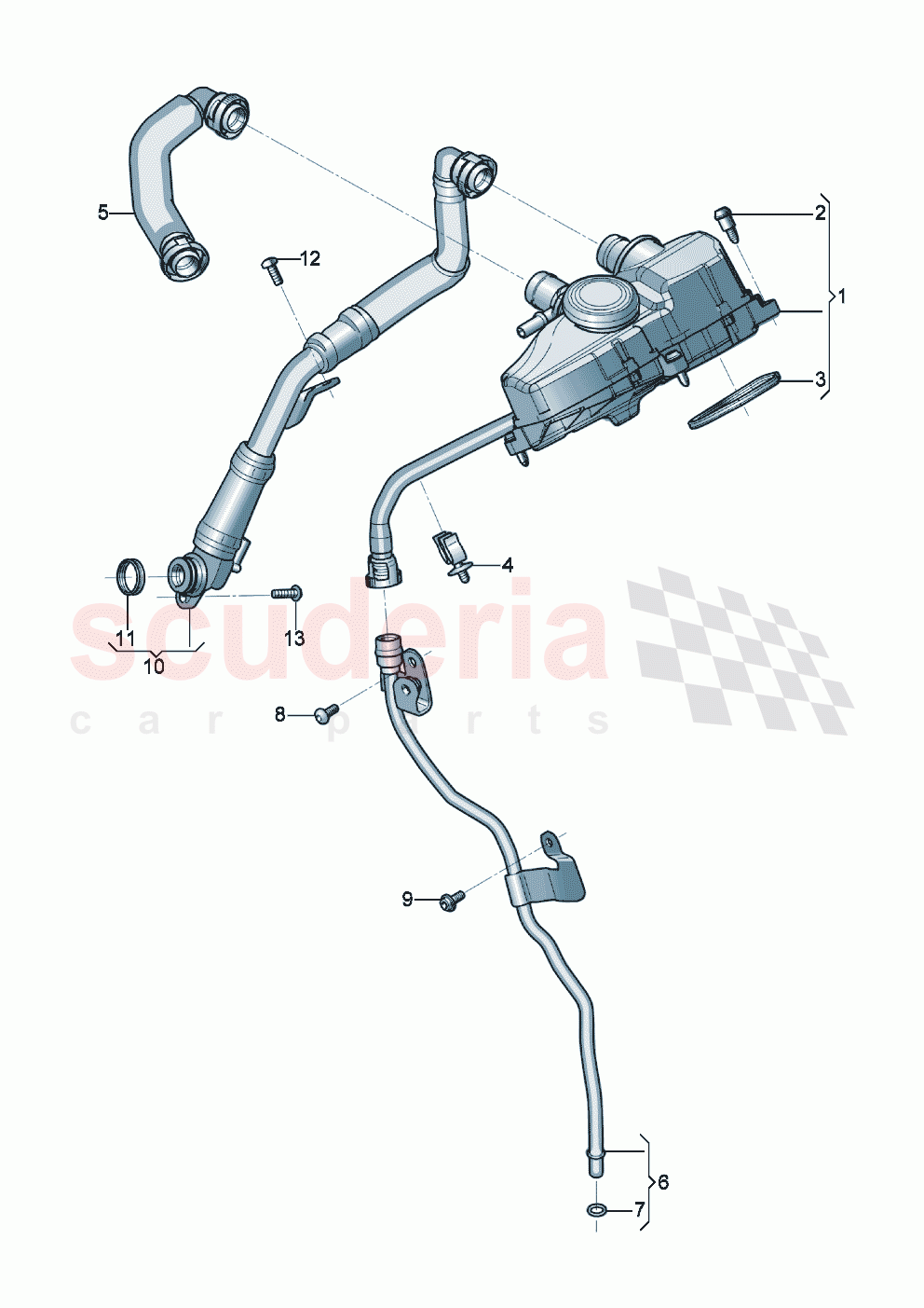 Crankcase housing ventilation D >> - MJ 2019 of Bentley Bentley New Continental GT (2019-2024)