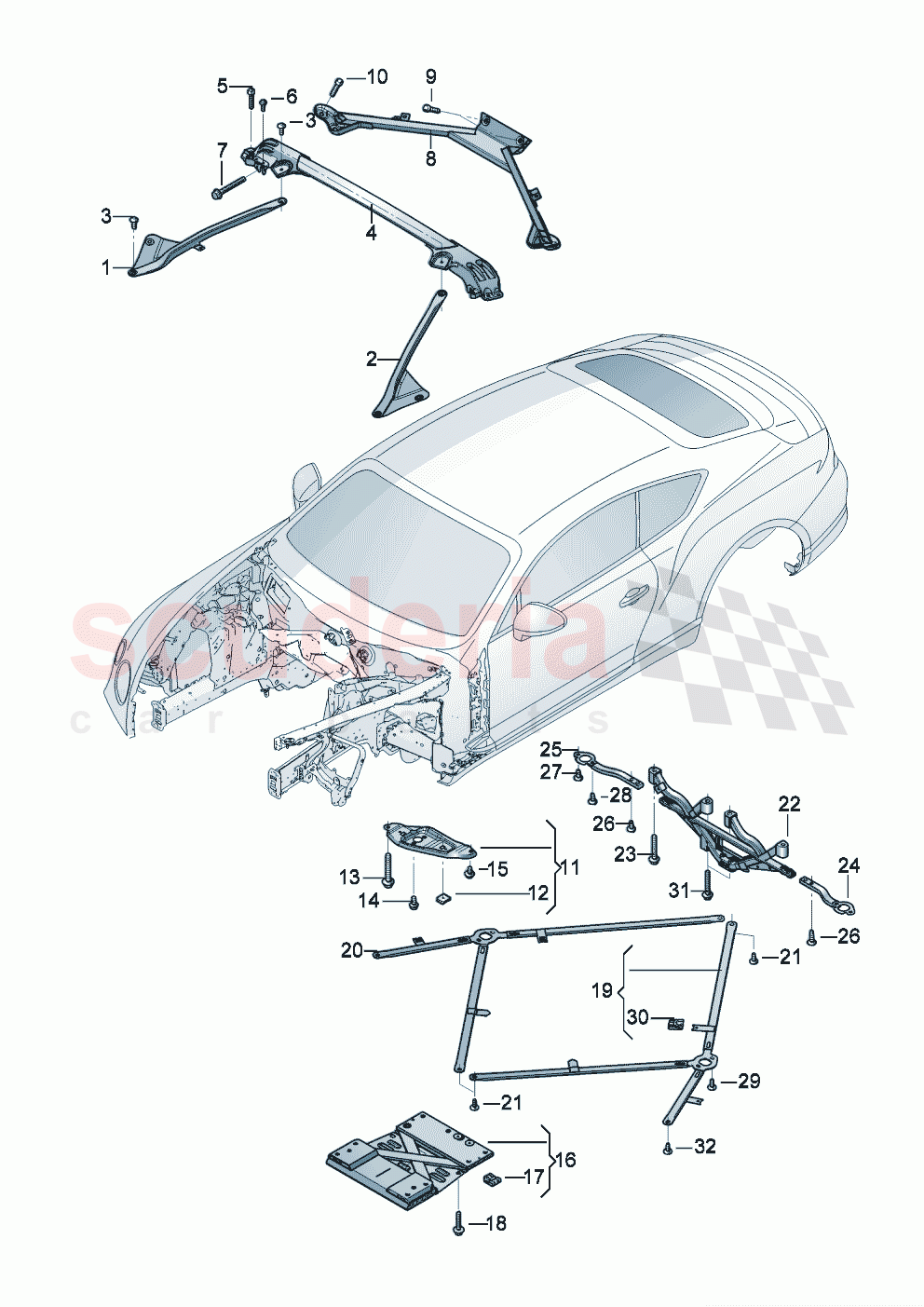 Vehicle supports of Bentley Bentley New Continental GT (2019-2024)