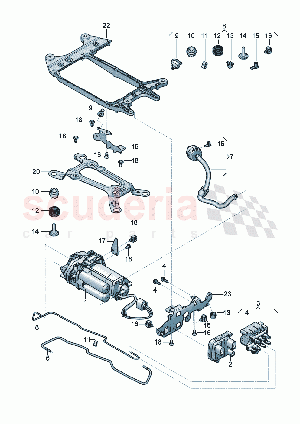 Air supply unit Individual parts F 3S-K-072 267>> F ZG-K-072 267>> of Bentley Bentley New Continental GT (2019-2024)