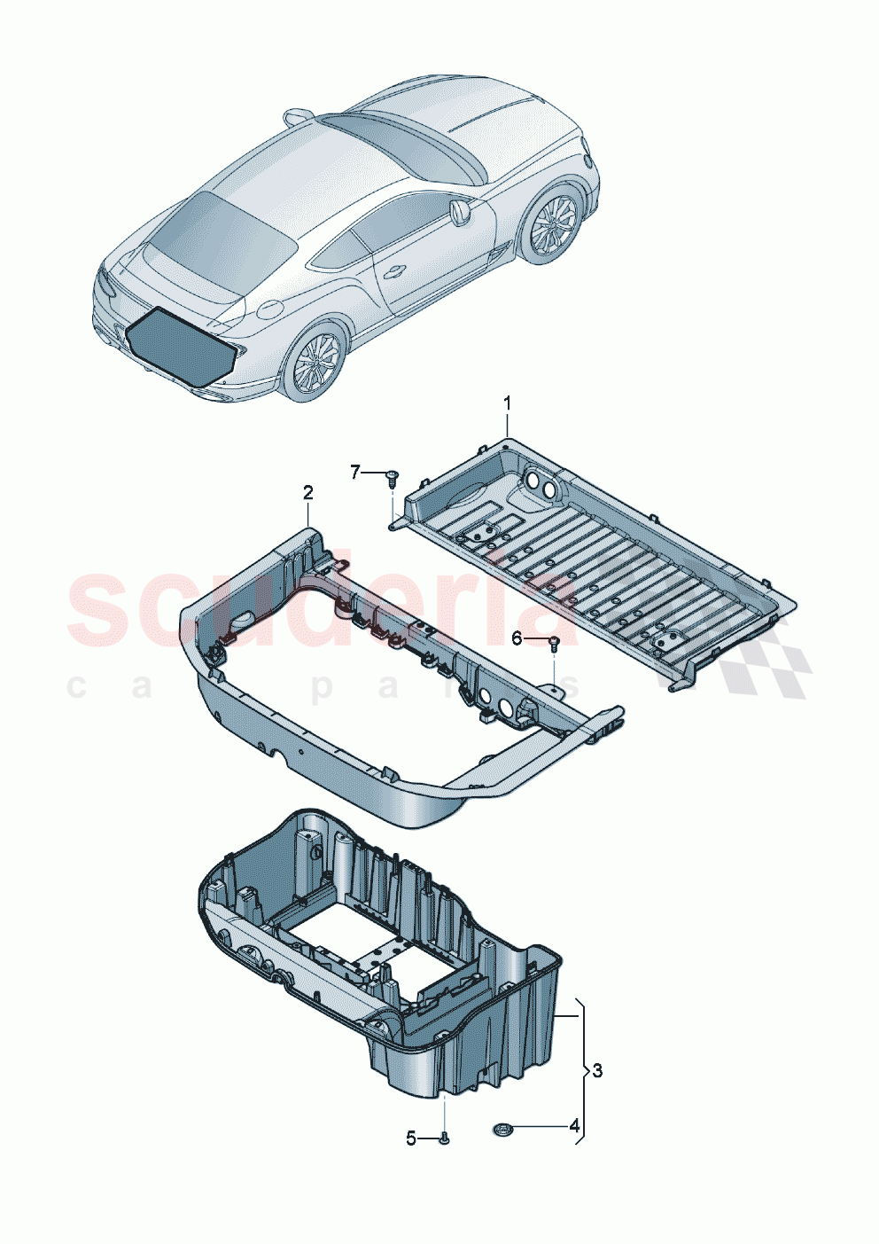 Luggage compartment floor of Bentley Bentley New Continental GT (2019-2024)