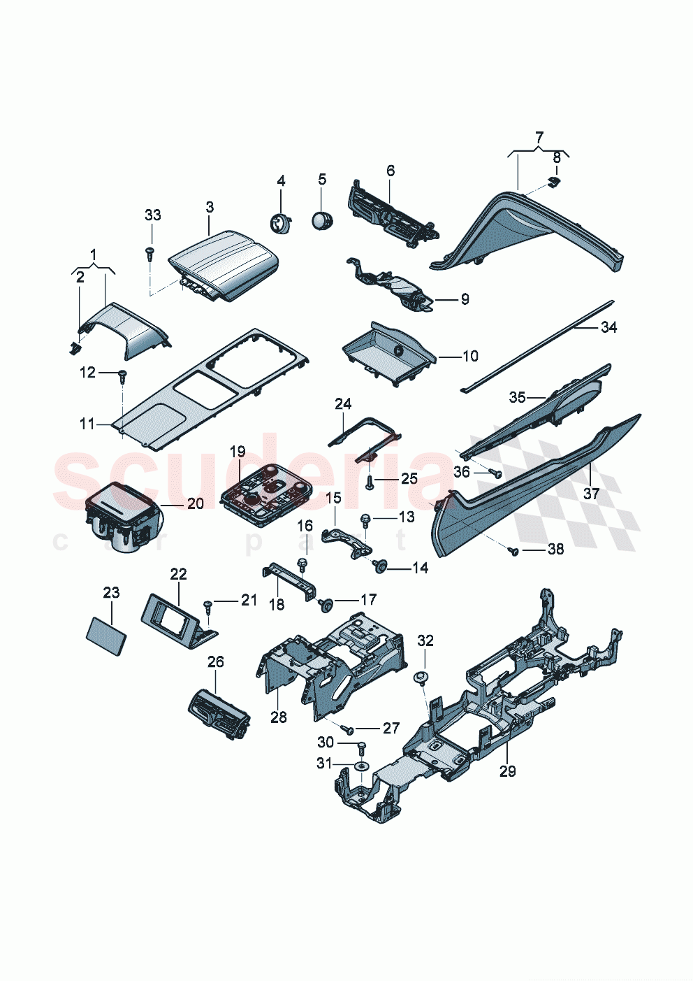 Centre console D - MJ 2021>> of Bentley Bentley New Flying Spur (2020-2024)