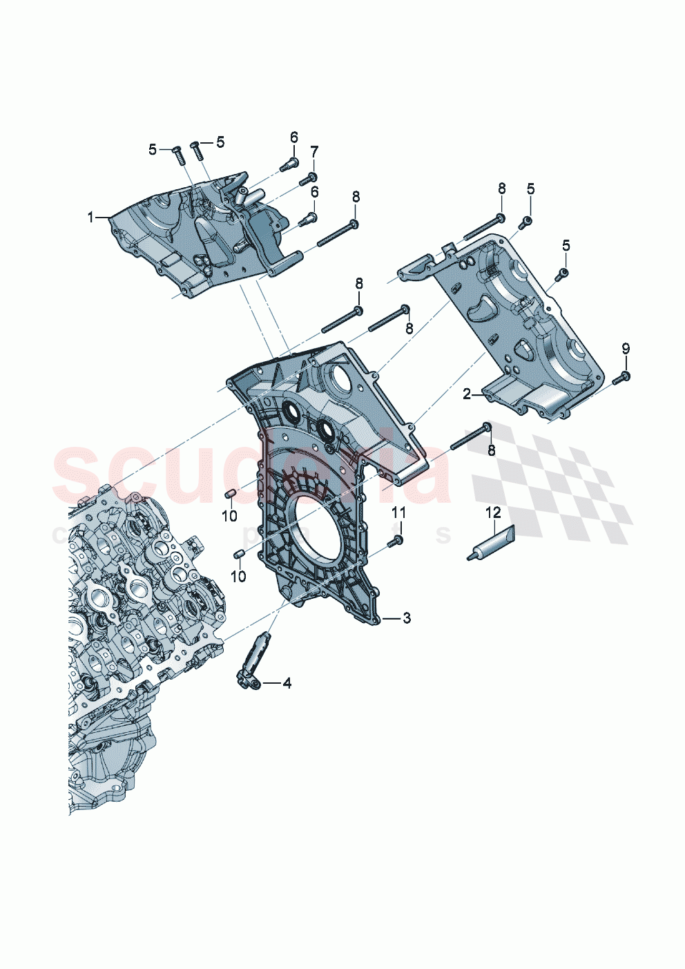 Cover for timing chain Sealing flange of Bentley Bentley New Flying Spur (2020-2024)