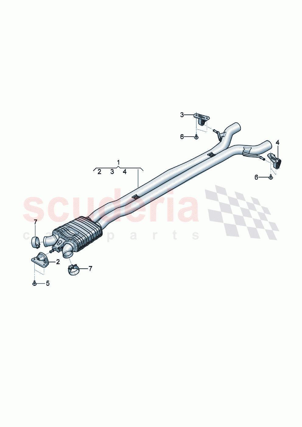 Exhaust pipe with front silencer of Bentley Bentley New Flying Spur (2020-2024)