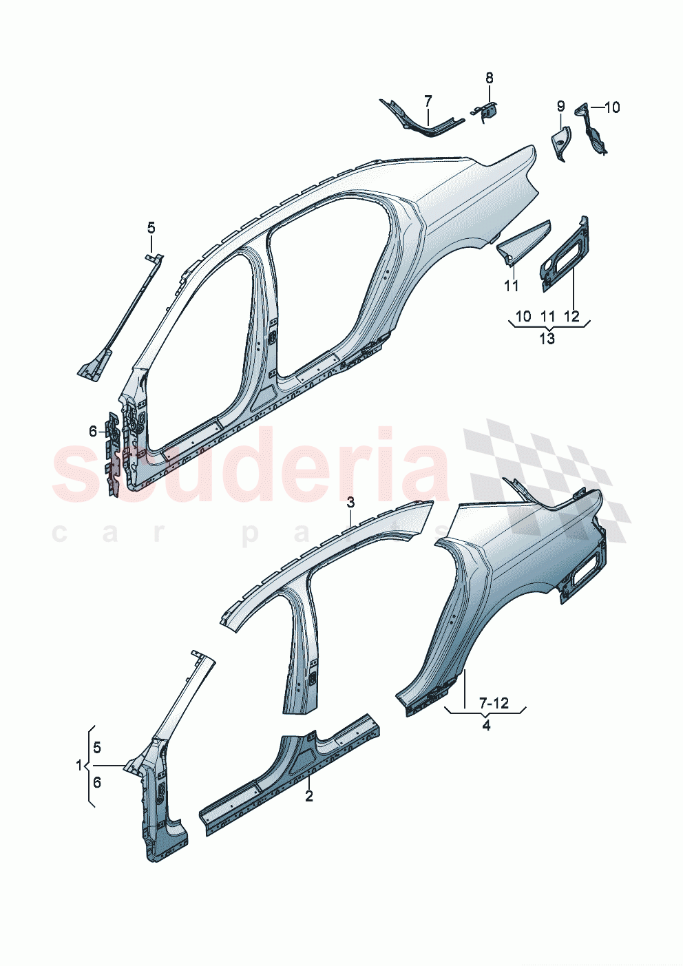 Side panel frame of Bentley Bentley New Flying Spur (2020-2024)