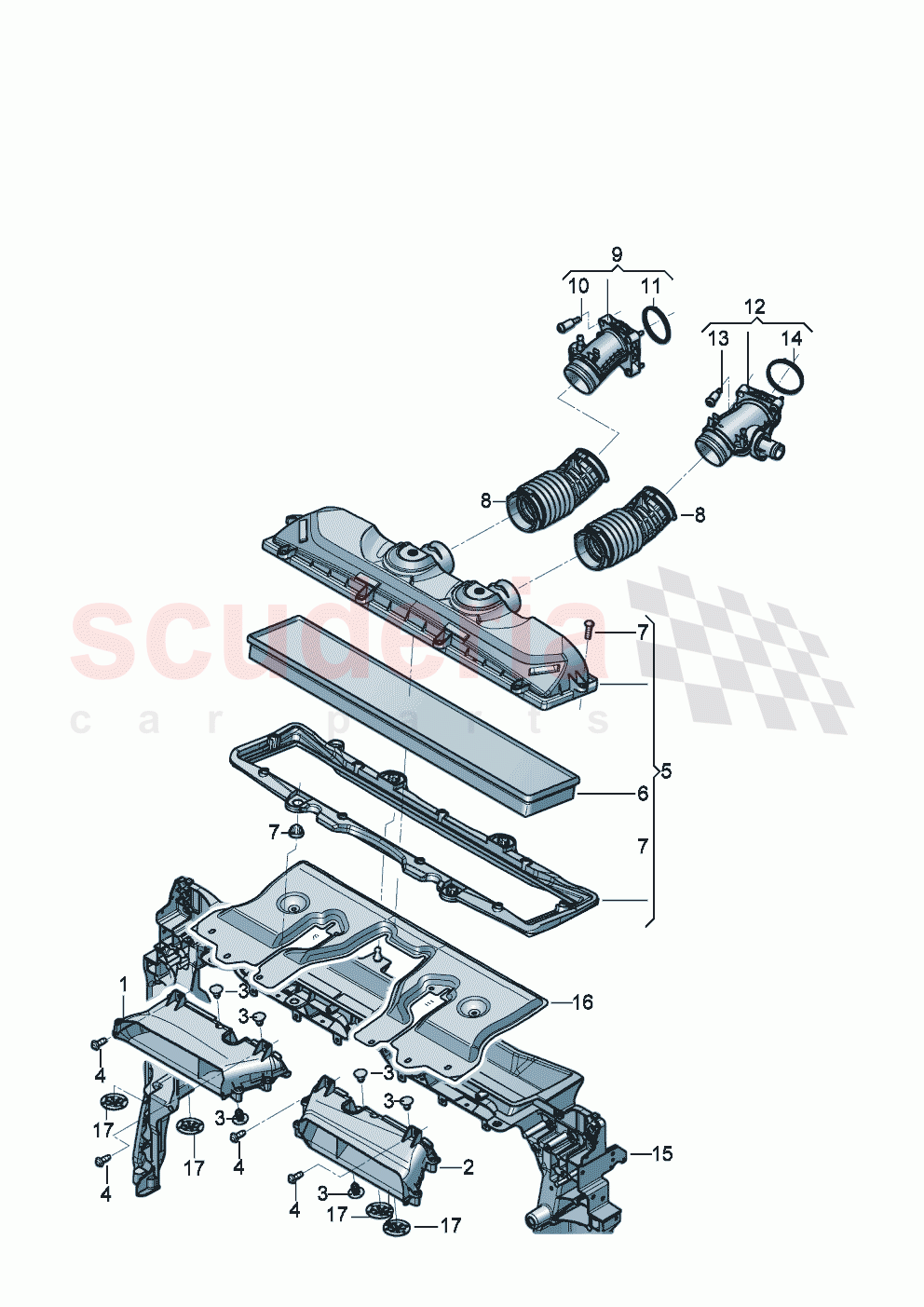 Air filter Intake air duct Intake hose D - MJ 2023>> - MJ 2023 of Bentley Bentley New Flying Spur (2020-2024)