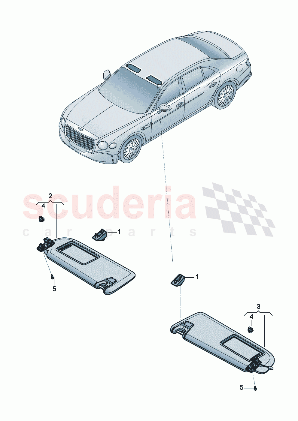 Sun visor D - MJ 2023>> of Bentley Bentley New Flying Spur (2020-2024)
