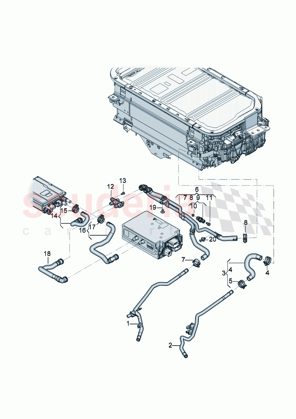 Coolant cooling system For vehicles with hybrid drive Underbody Luggage compartment tray of Bentley Bentley New Continental Convertible (2025-2026)