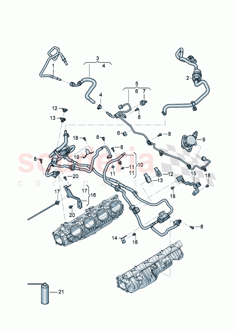 Fuel supply line Breather line Connecting tube with AKF valve of Bentley Bentley New Continental Convertible (2025-2026)