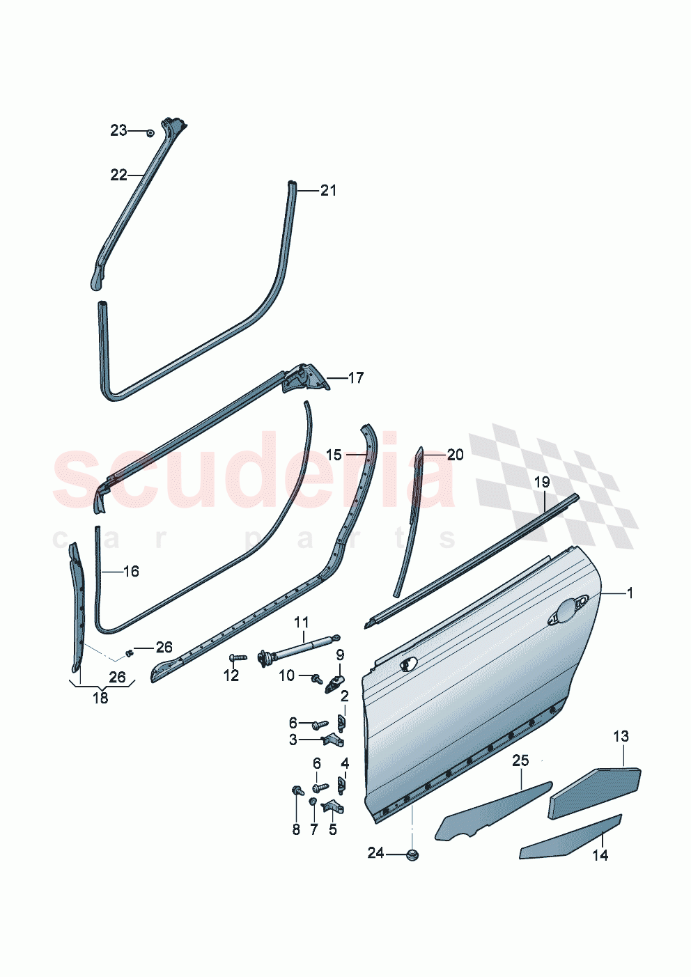 Door Window aperture seal Door seal of Bentley Bentley New Continental Convertible (2025-2026)