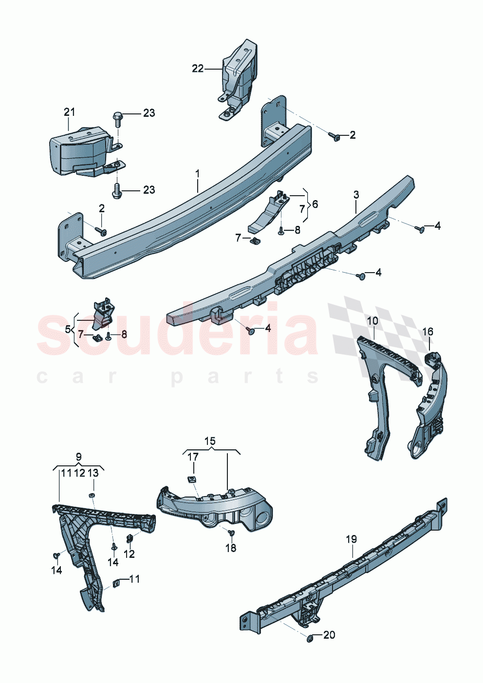 Bumper carrier mounting for bumper of Bentley Bentley New Continental Convertible (2025-2026)