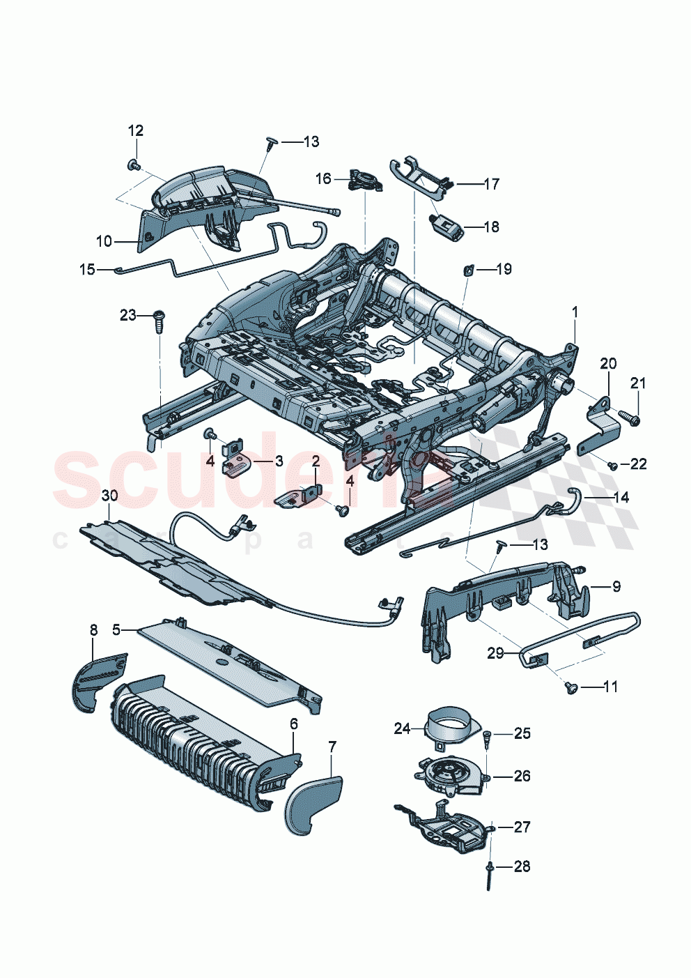 Seat frame (electrically adjustable) of Bentley Bentley New Continental GT (2025-2026)