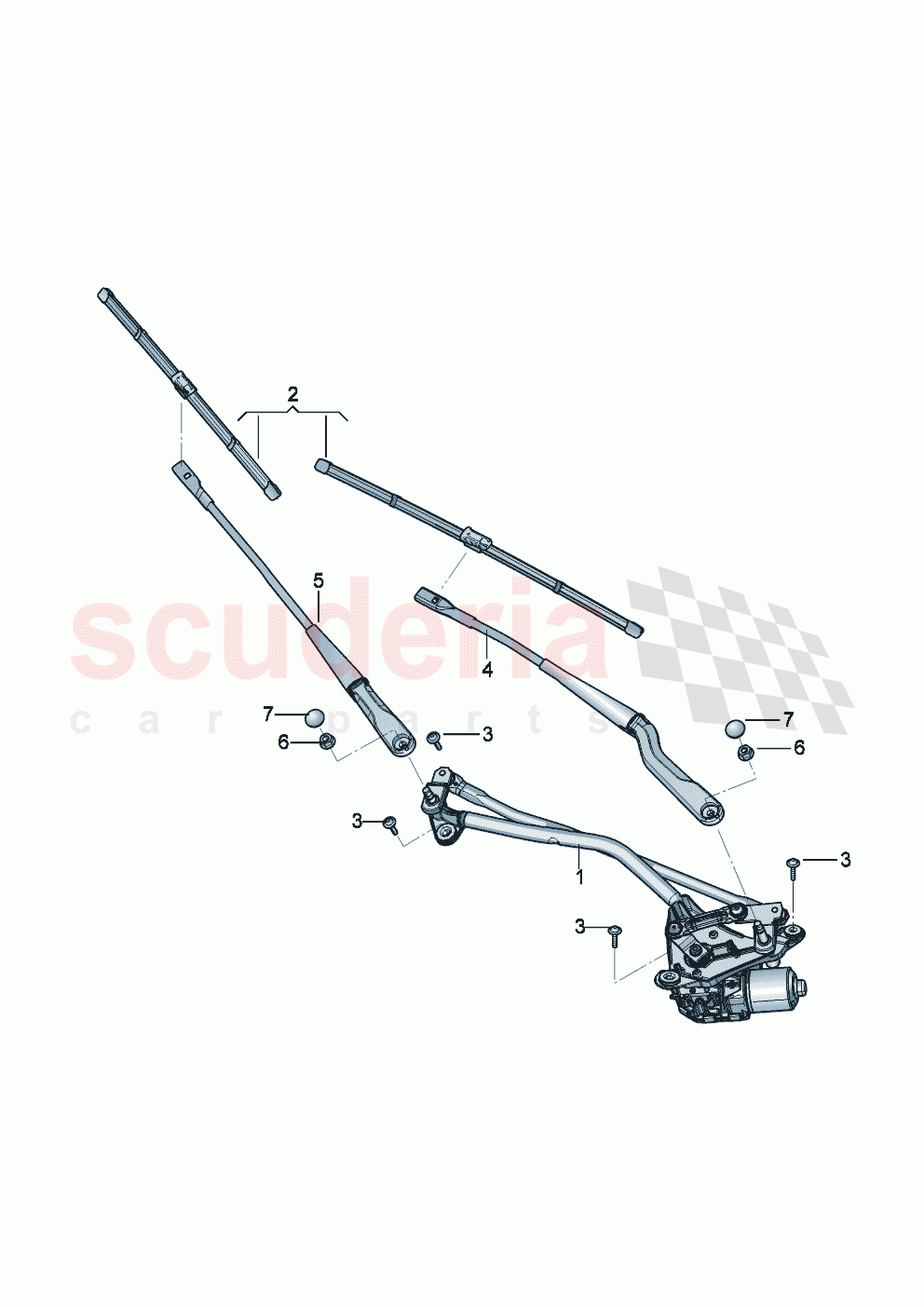 Wiper motor Wiper arm with wiper blade of Bentley Bentley New Continental GT (2025-2026)