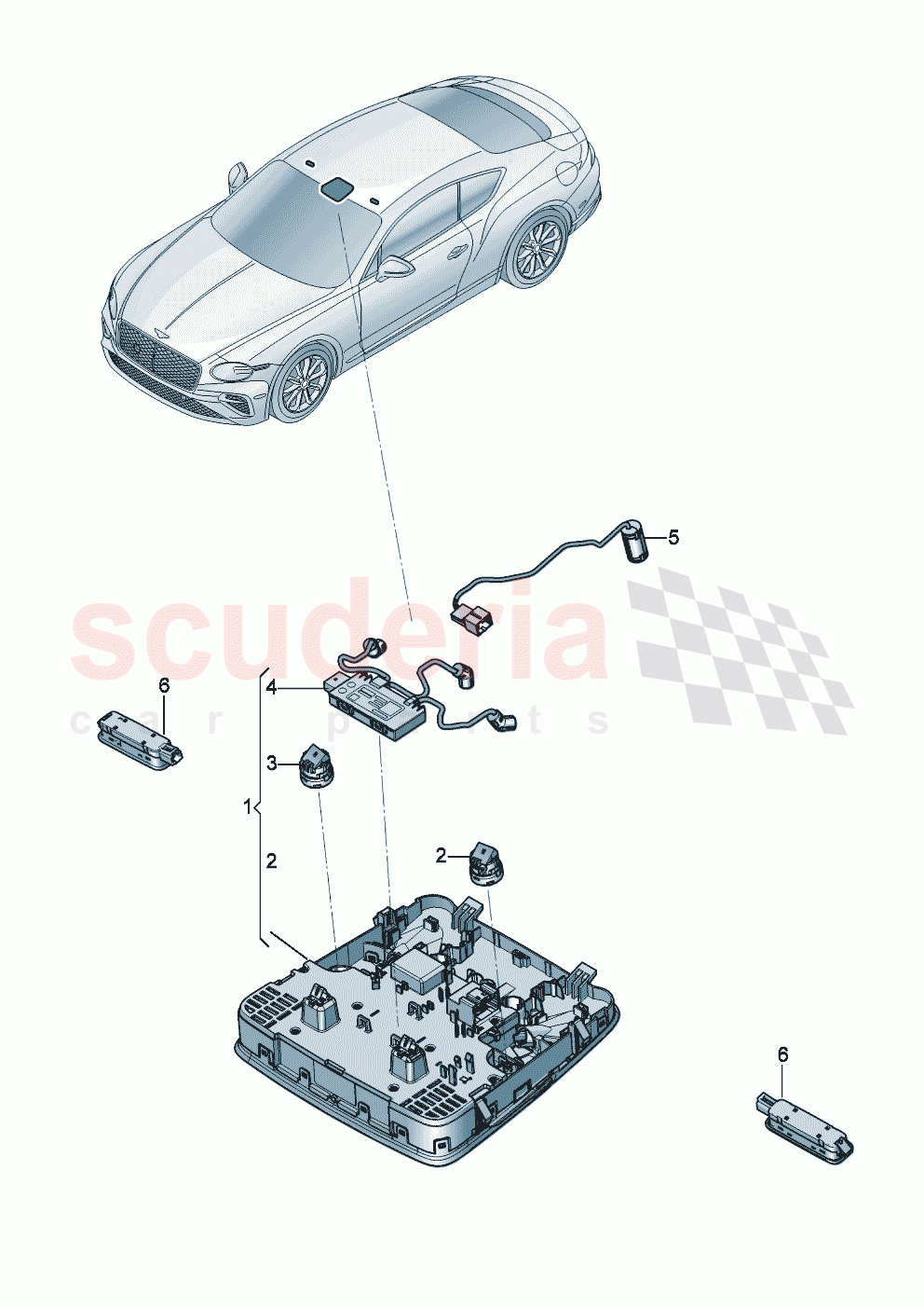 Interior and reading light of Bentley Bentley New Continental GT (2025-2026)
